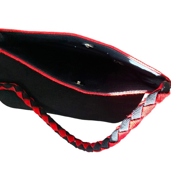 NWT Ethnic Handcrafted Bead Embellished Woven Fabric Purse Braided Shoulder Bag - Picture 6 of 8